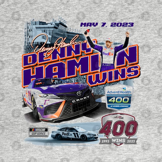 Denny Hamlin AdventHealth 400 Race Winner by art.Hamdan